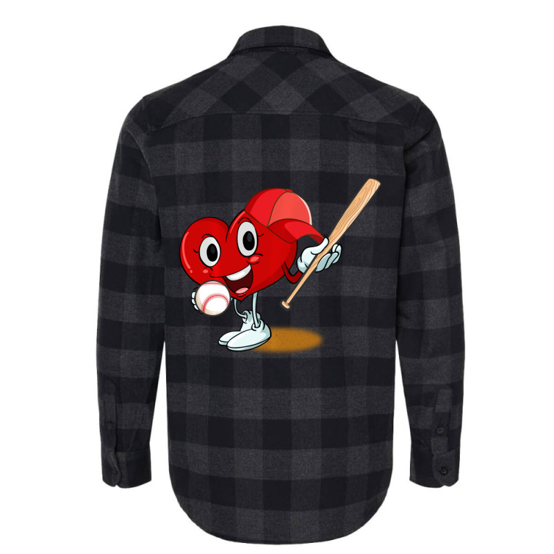 Trending Heart Playing Baseball Valentines Day Sports Boys Flannel Shirt | Artistshot