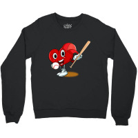 Trending Heart Playing Baseball Valentines Day Sports Boys Crewneck Sweatshirt | Artistshot