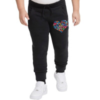 Hot Trend Exotic Colorful Flowers Hearts Valentines Day Youth Jogger | Artistshot