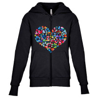 Hot Trend Exotic Colorful Flowers Hearts Valentines Day Youth Zipper Hoodie | Artistshot