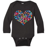 Hot Trend Exotic Colorful Flowers Hearts Valentines Day Long Sleeve Baby Bodysuit | Artistshot