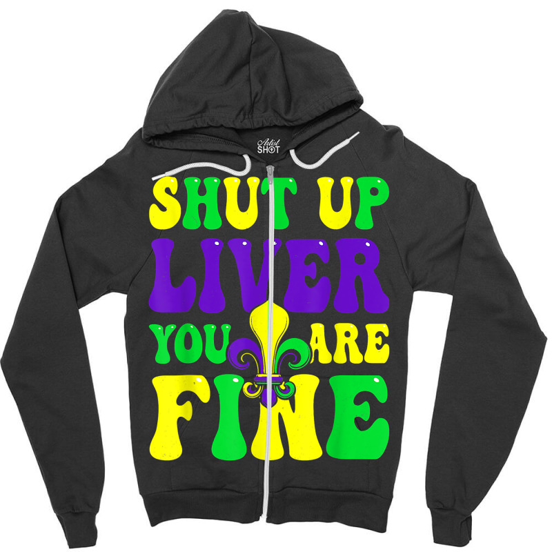 mardi gras zipper hoodie