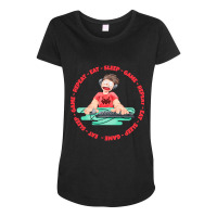 Eat Sleep Game Repeat Maternity Scoop Neck T-shirt | Artistshot