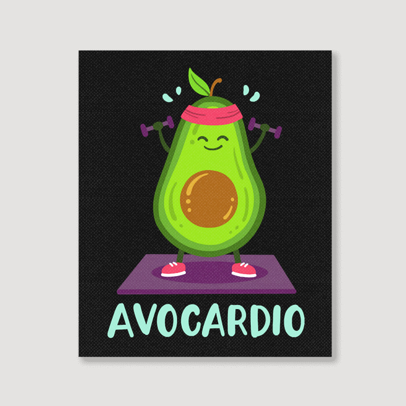 Avocado Cardio Workout Kawaii Portrait Canvas Print | Artistshot