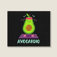 Avocado Cardio Workout Kawaii Landscape Canvas Print | Artistshot