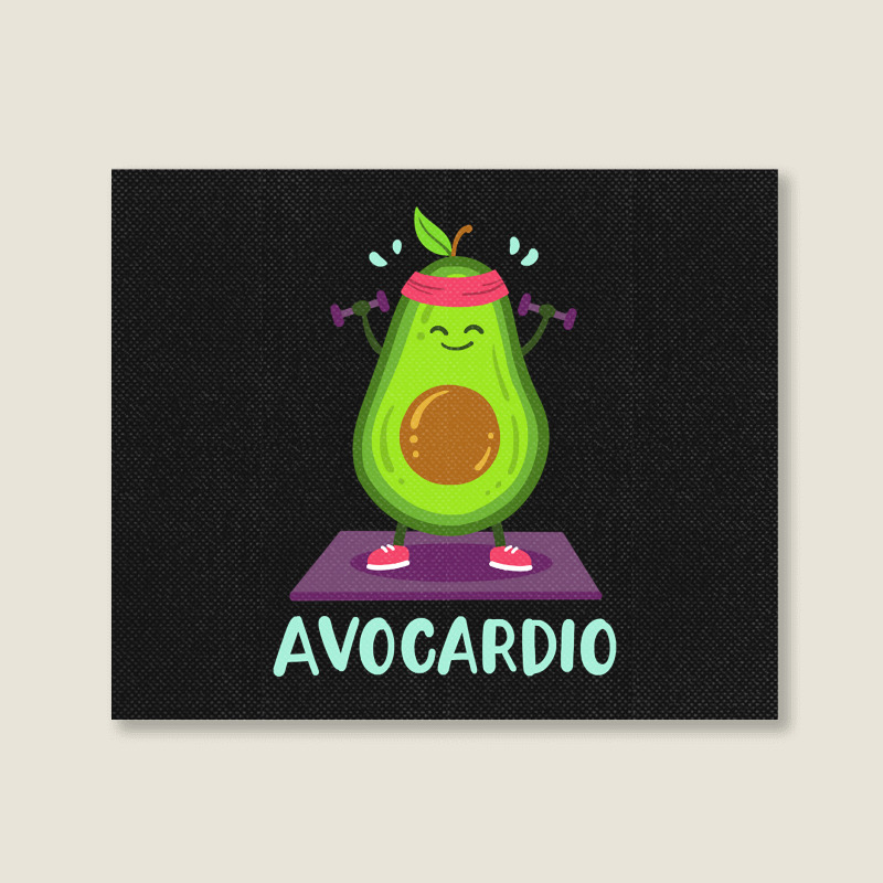 Avocado Cardio Workout Kawaii Landscape Canvas Print | Artistshot