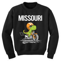 Biking Dinosaur Missouri Youth Sweatshirt | Artistshot