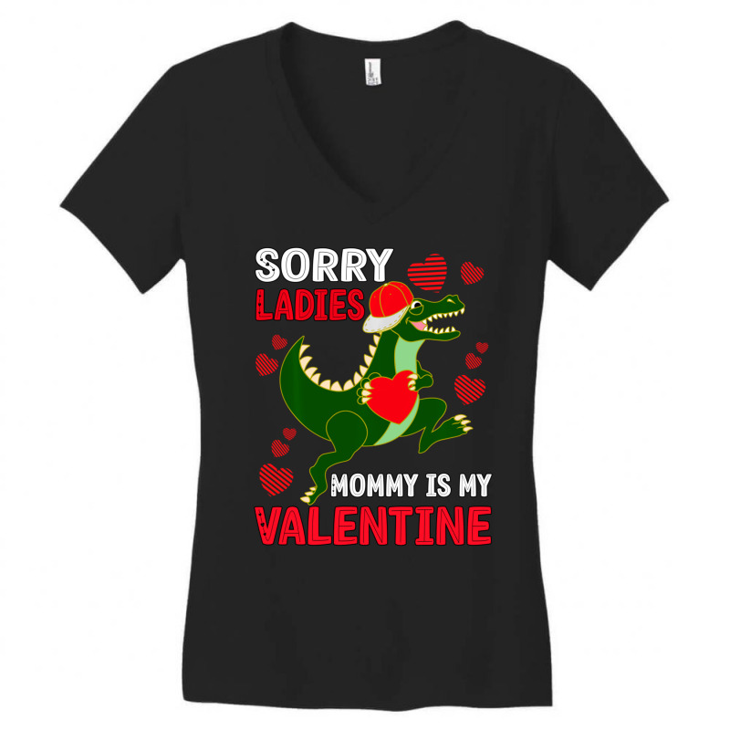 Hot Trend Boys Valentine Day Outfit Sorry Ladies Mommy Is My Valentine Women's V-Neck T-Shirt by Estrada Link | Artistshot