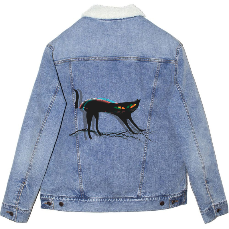 Cat Lightning 3d  Halloween Cat Meme Unisex Sherpa-Lined Denim Jacket by PENNYMALONE | Artistshot