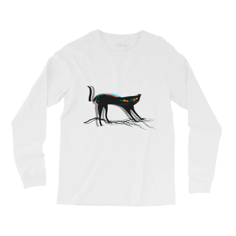 Cat Lightning 3d  Halloween Cat Meme Long Sleeve Shirts by PENNYMALONE | Artistshot