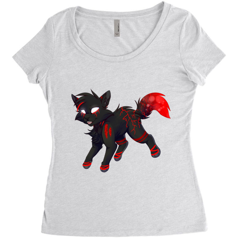 Cat Lightning Black And Red Women's Triblend Scoop T-shirt by PENNYMALONE | Artistshot