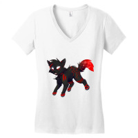 Cat Lightning Black And Red Women's V-neck T-shirt | Artistshot