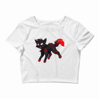 Cat Lightning Black And Red Crop Top | Artistshot