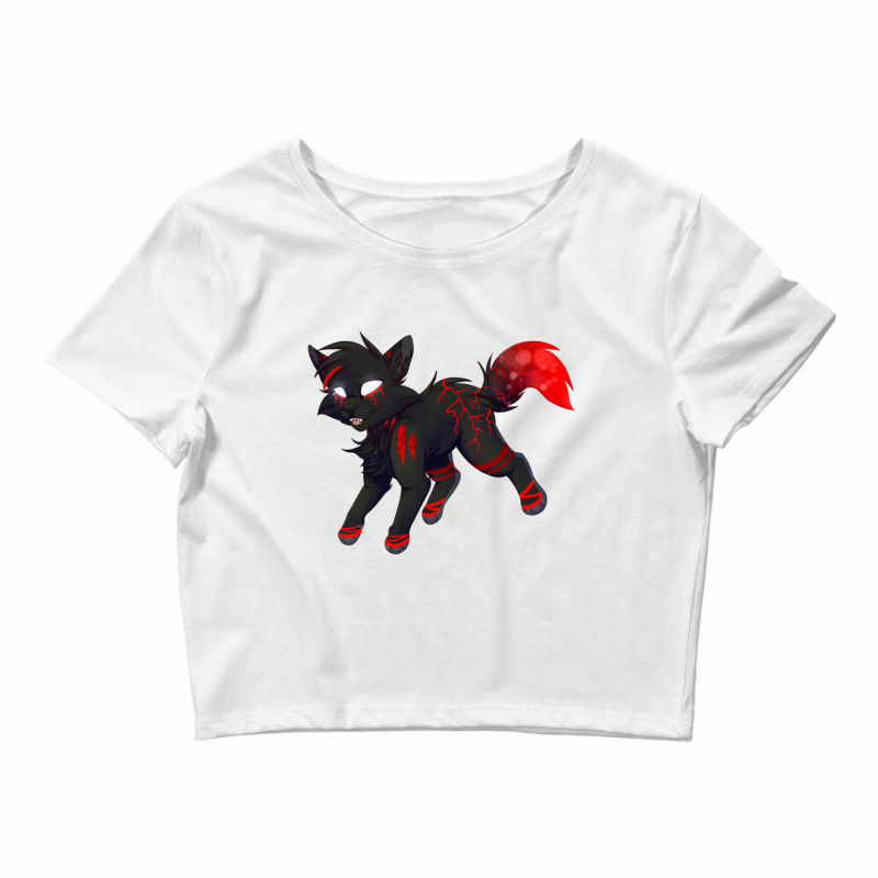 Cat Lightning Black And Red Crop Top by PENNYMALONE | Artistshot