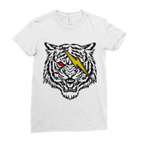 Cat Lightning Of A Scary Red Eyed White Roaring Tiger  Cat Art Gifts F Ladies Fitted T-shirt | Artistshot