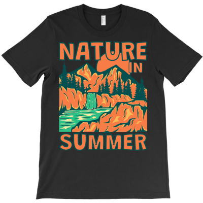 Nature Summer Mountain Tree T-shirt Designed By Kuo