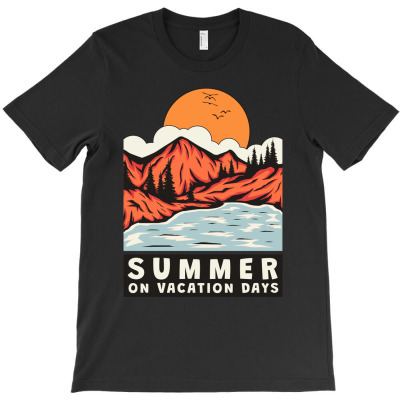 Summer Vacation Days Mountain Lake T-shirt Designed By Kuo