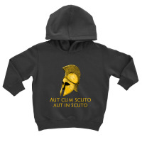 Ancient Greek Military History Laconic Sparta Latin Quote Toddler Hoodie | Artistshot