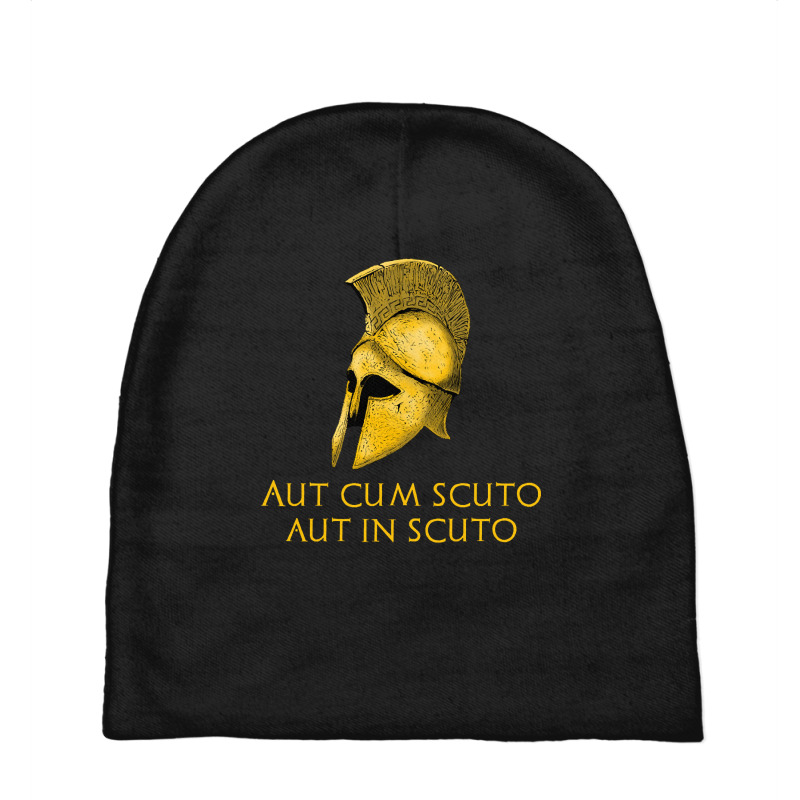 Ancient Greek Military History Laconic Sparta Latin Quote Baby Beanies by fumbledeafness270 | Artistshot