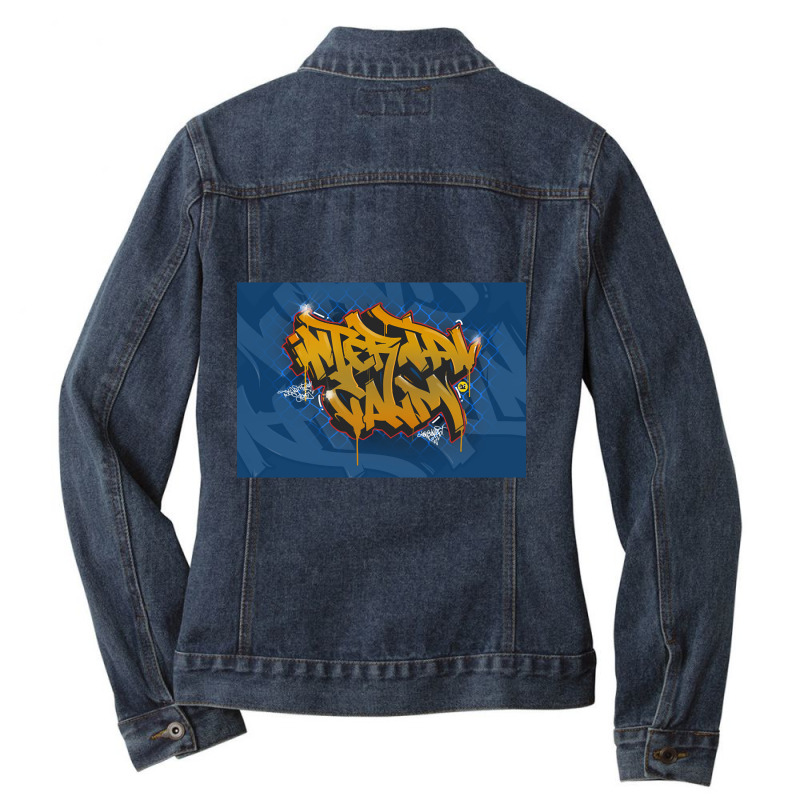 Internal Calm Graffiti Ladies Denim Jacket by geishascessation326 | Artistshot