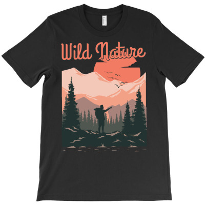 Wild Nature Mountain Pine Summer T-shirt Designed By Kuo