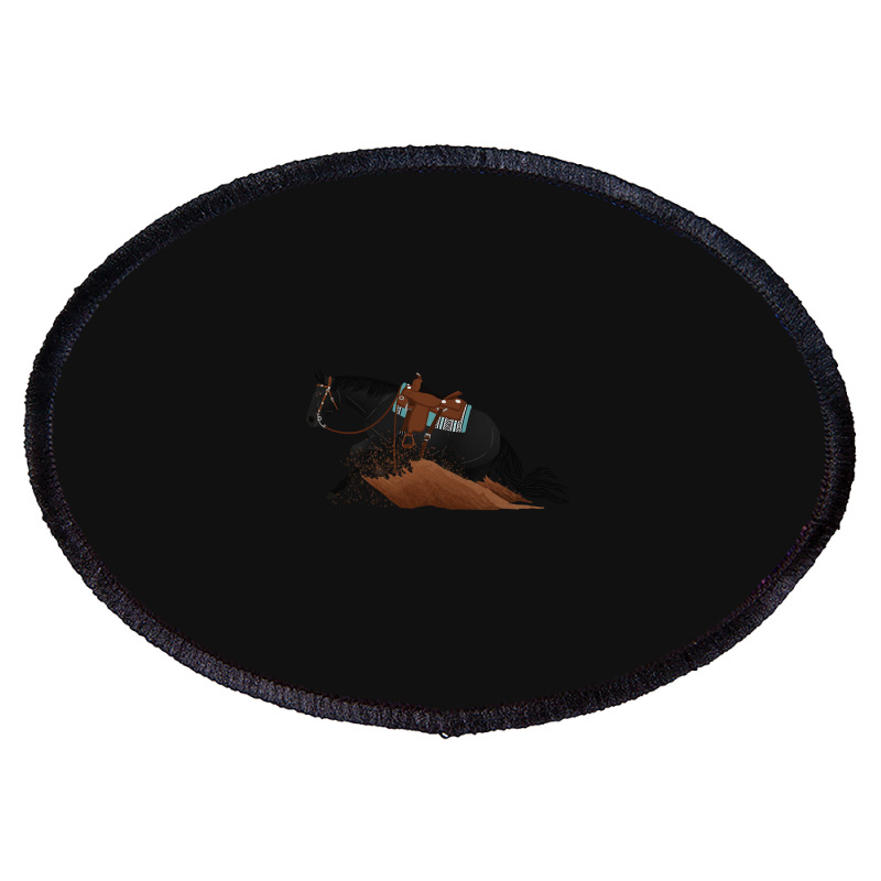 Black Reining Horse - Equine Rampaige Oval Patch | Artistshot