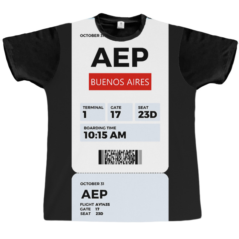 Buenos Aires Boarding Pass Graphic T-shirt | Artistshot