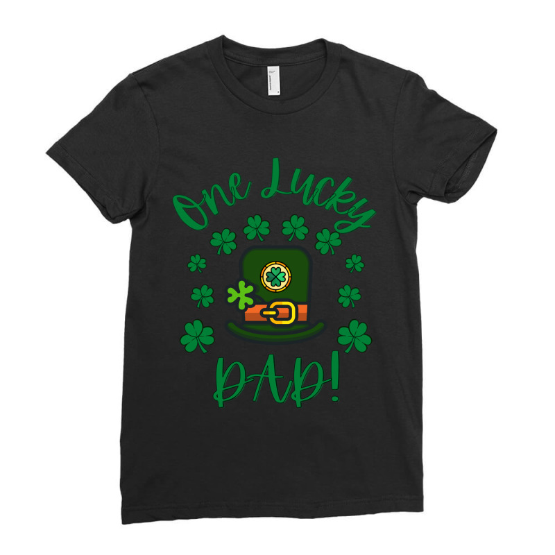 Limited Edition One Lucky Dad Lucky Irish St. Patrick's Day Ladies Fitted T-Shirt by yumgaugeteuda | Artistshot