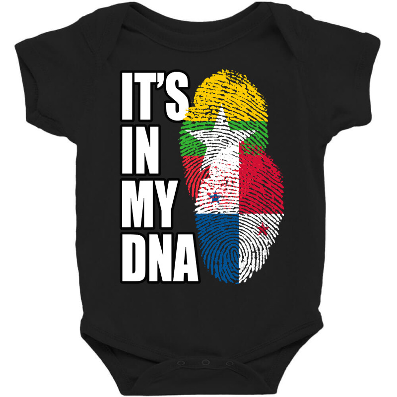 Burmese And Panamanian Mix Heritage Dna Flag Baby Bodysuit by BrianneRemers65 | Artistshot