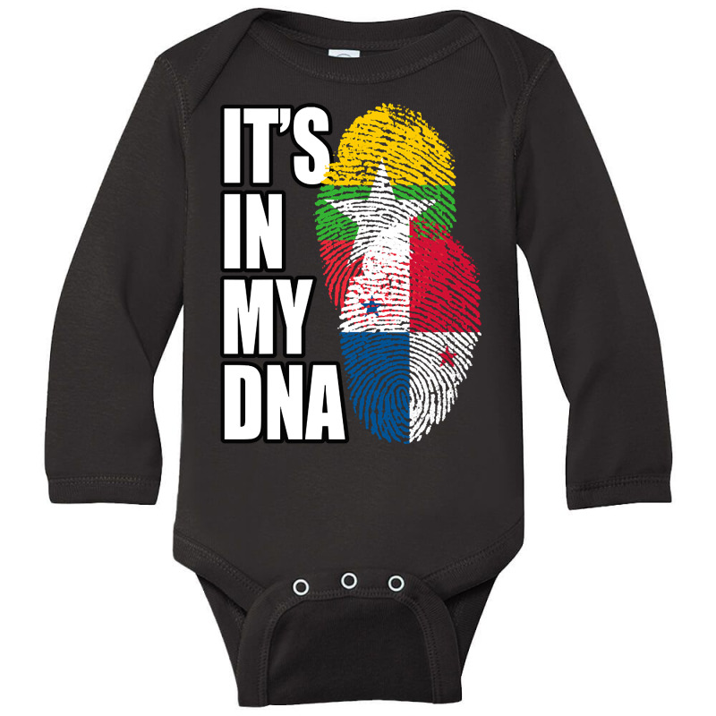 Burmese And Panamanian Mix Heritage Dna Flag Long Sleeve Baby Bodysuit by BrianneRemers65 | Artistshot