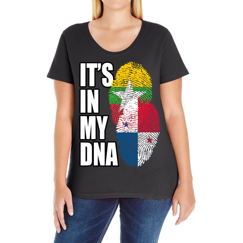 Burmese And Panamanian Mix Heritage Dna Flag Ladies Curvy T-Shirt by BrianneRemers65 | Artistshot