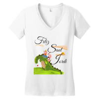 Sant Jordi Women's V-neck T-shirt | Artistshot