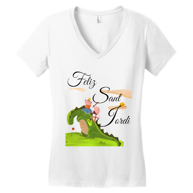 Sant Jordi Women's V-Neck T-Shirt by RONALDPOYNTER | Artistshot