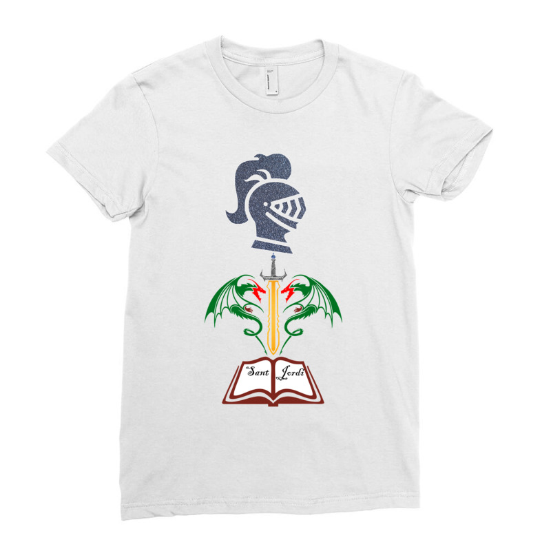 Sant Jordi Ladies Fitted T-Shirt by RONALDPOYNTER | Artistshot