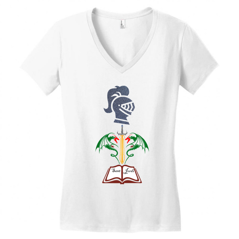 Sant Jordi Women's V-Neck T-Shirt by RONALDPOYNTER | Artistshot