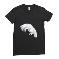 Arctic Fox Pounce Ladies Fitted T-shirt | Artistshot