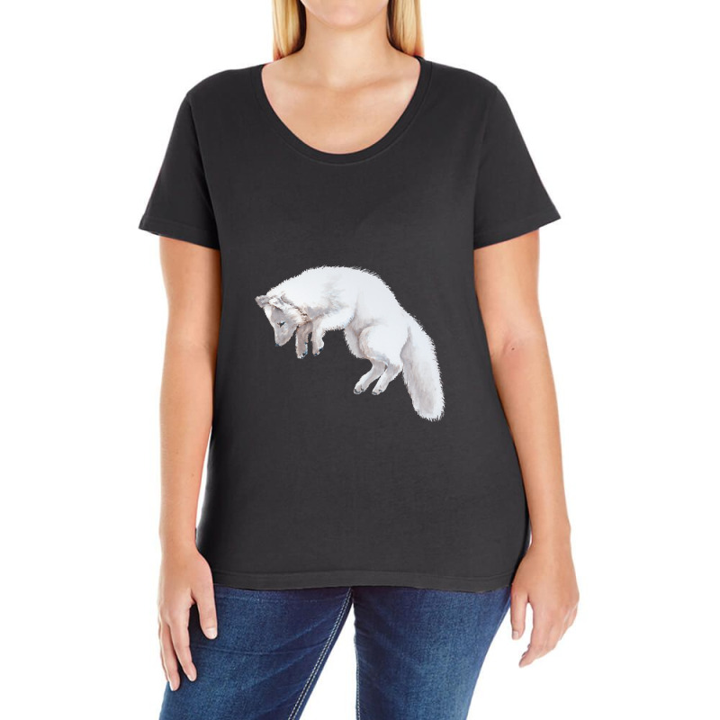 Arctic Fox Pounce Ladies Curvy T-Shirt by genuinelyseriously4 | Artistshot