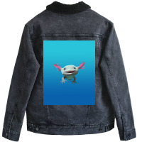 Axolot Smiling Swimming In Caribbean Blue Water Unisex Sherpa-lined Denim Jacket | Artistshot