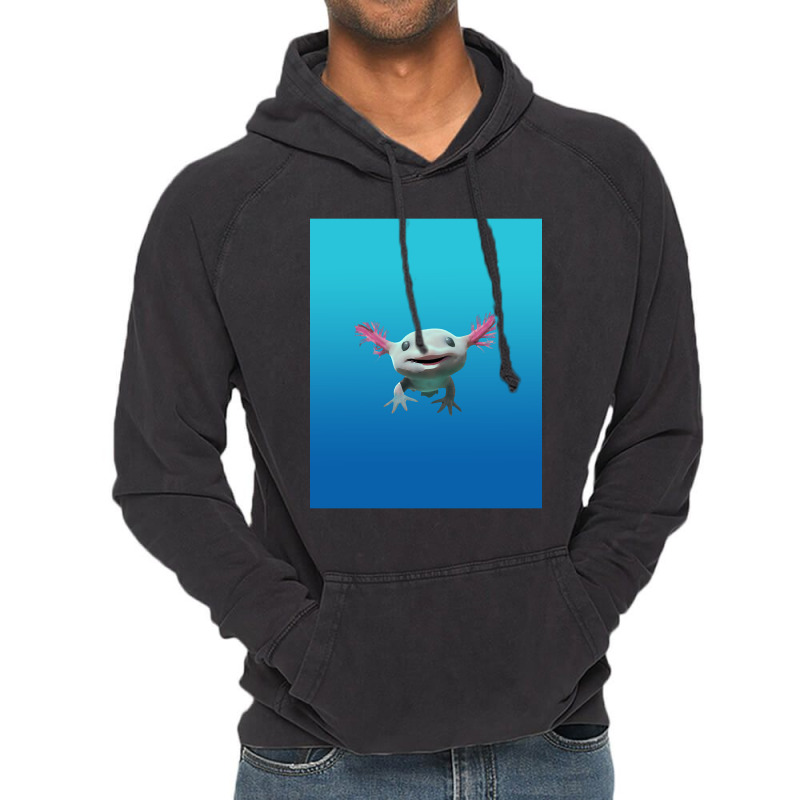 Axolot Smiling Swimming In Caribbean Blue Water Vintage Hoodie by jauntdemant049 | Artistshot