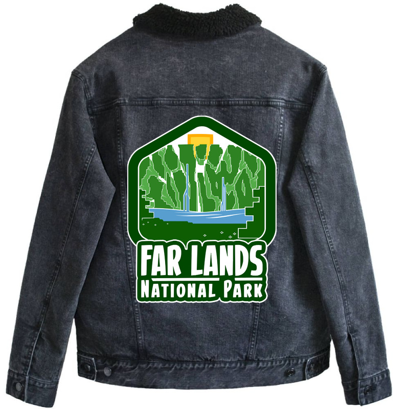 Far Lands National Park Unisex Sherpa-Lined Denim Jacket by joanmouse000 | Artistshot