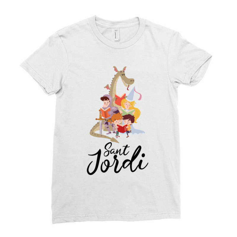 Sant Jordi Ladies Fitted T-Shirt by RONALDPOYNTER | Artistshot