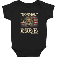 Normal Isn't Coming Back Jesus Is Revelation 14 Cross Lion Baby Bodysuit | Artistshot