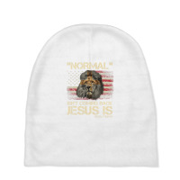 Normal Isn't Coming Back Jesus Is Revelation 14 Cross Lion Baby Beanies | Artistshot