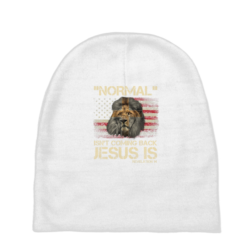 Normal Isn't Coming Back Jesus Is Revelation 14 Cross Lion Baby Beanies by nootlyricn | Artistshot