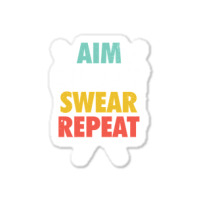 Aim Shoot Swear Repeat - Billiards Sticker | Artistshot