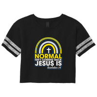 Normal Isn't Coming Back But Jesus Is Revelation 14 Rainbow Scorecard Crop Tee | Artistshot