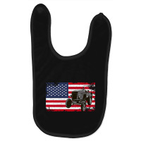 American Flag Farm Tractor Vintage Tee For Baby Bibs | Artistshot