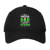 Trending Proud Dad T-shirt, Awesome Veteran, Army By Zany Brainy Adjustable Cap | Artistshot