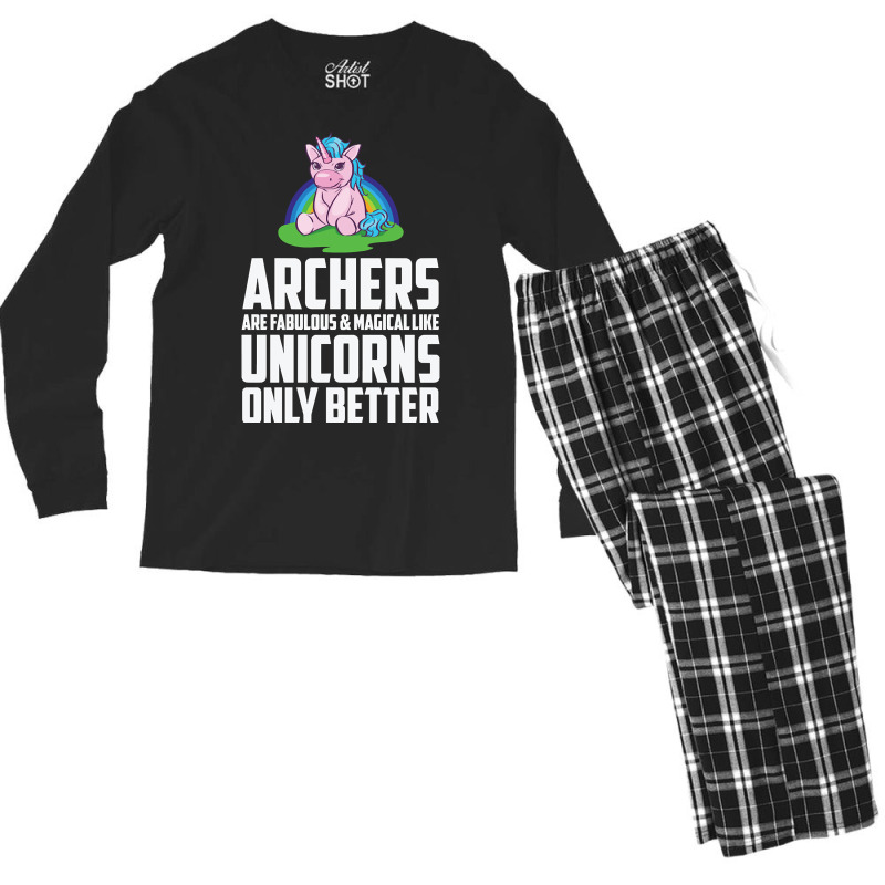 Archery Unicorn Bow Hunting Archer Crossbow Arrow Men's Long Sleeve Pajama Set | Artistshot