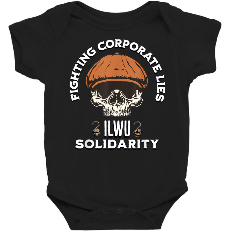 Ilwu Skull Longshoreman Cap Fighting Corporate Lies T Shirt Baby Bodysuit | Artistshot